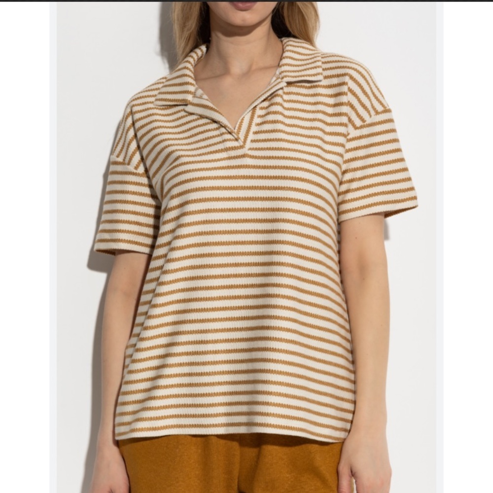 Hanro Summer Knits Organic Cotton Collared Top Small